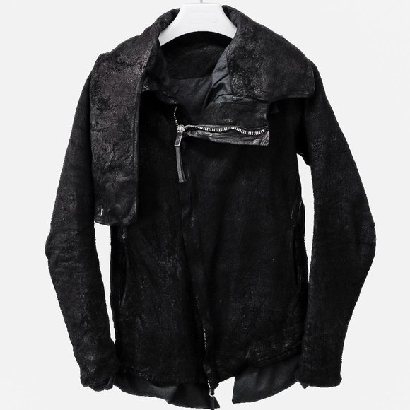 11 By Boris Bidjan Saberi Other - Boris Bidjan Saberi Distressed Black Hooded Leather Jacket